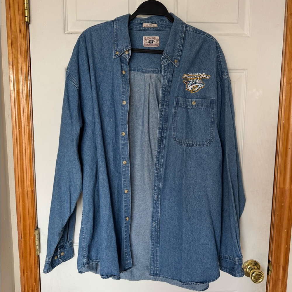 Nashville Predators Denim Button Down Shirt